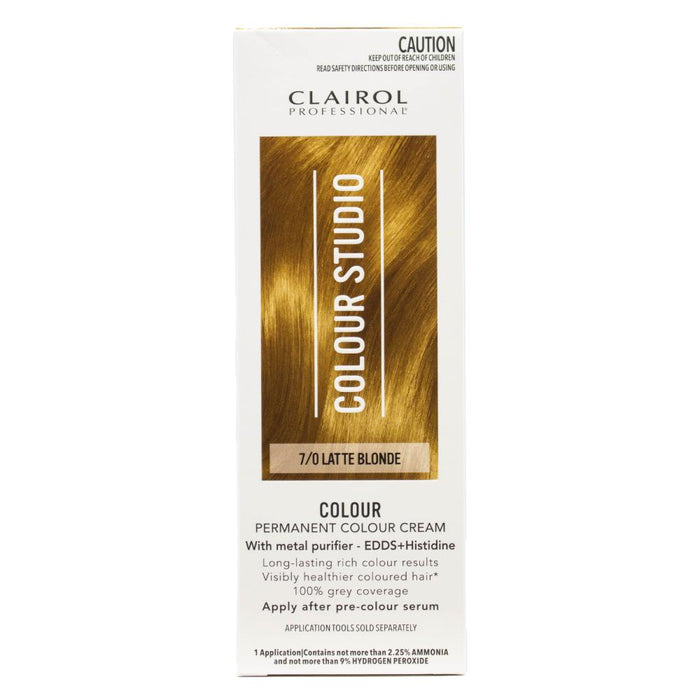 Clairol Professional Permanent Colour Cream Colour Studio 7/0 Latte Blonde