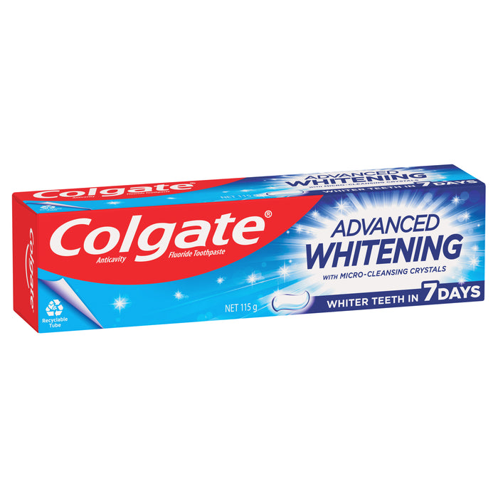 Colgate Advanced Whitening Toothpaste, 115g, with Micro-Cleansing Crystals