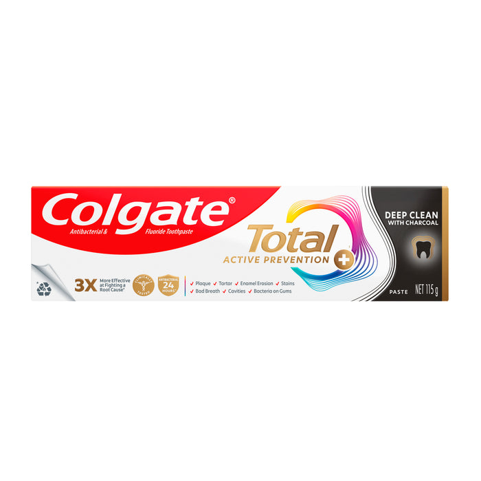 Colgate Total Active Prevention Toothpaste Deep Clean with Charcoal 115g
