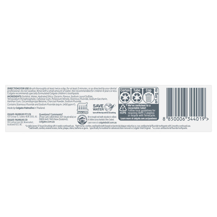 Colgate Total Active Prevention Toothpaste Deep Clean with Charcoal 115g