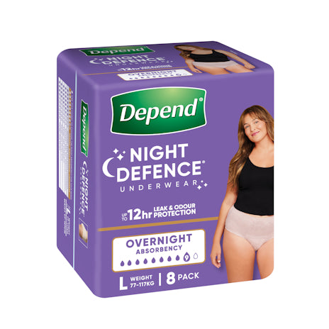 Depend Real Fit for Women Night Defence Underwear Large 8 Pack