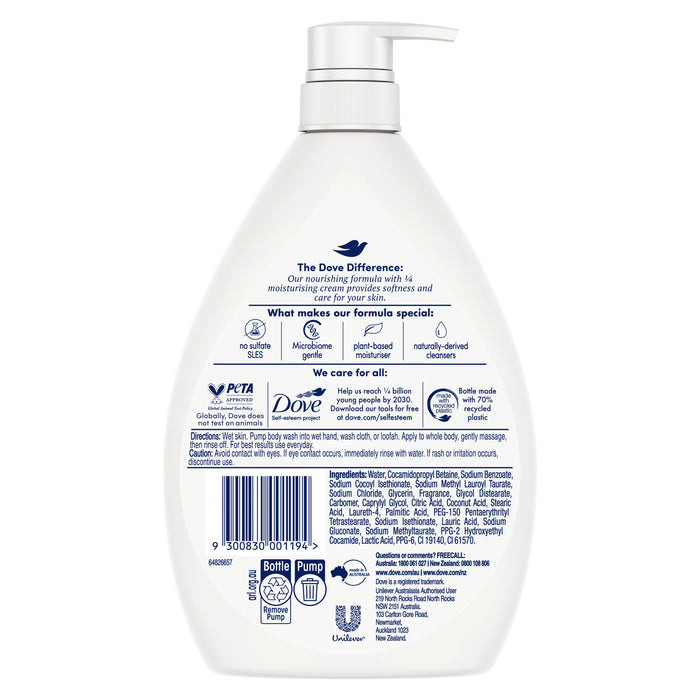 Dove  Body Wash Gentle Cleansing for Soft Skin Fresh Care Shower Gel with 0% Sulfate SLES 1L