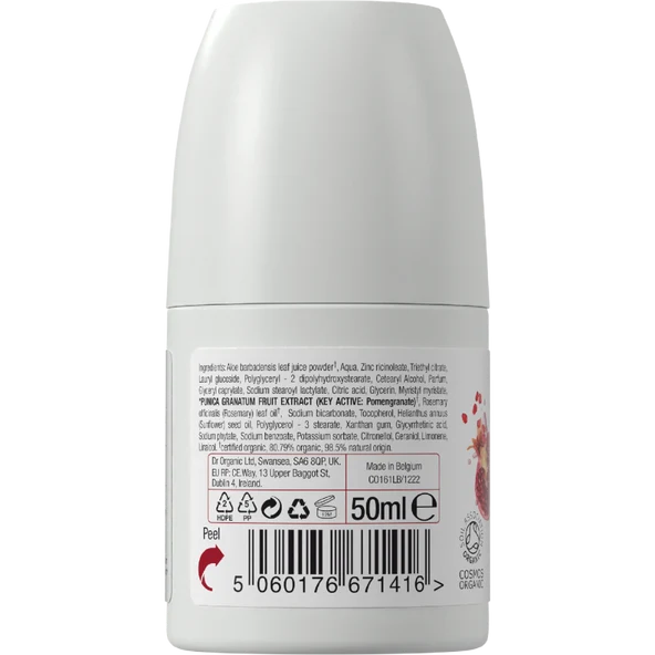 Dr Organic Roll On Deodorant Organic Pomegranate 50ml