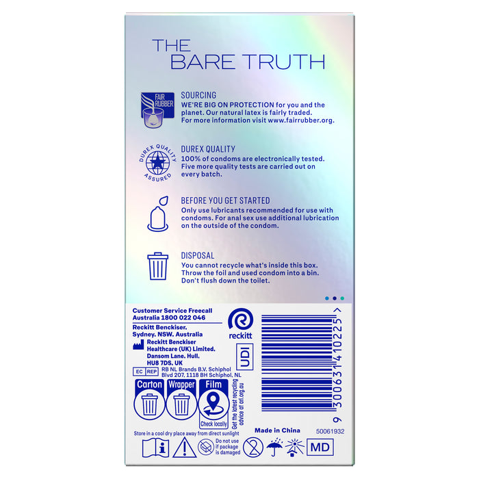Durex Invisable Close Fit Condom 10pk