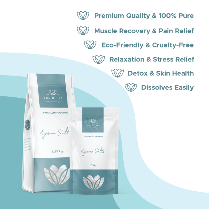 Luvin Life Epsom Salts Magnesium Sulphate USP 1.25kg.