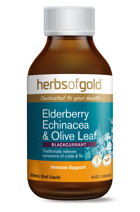 Herbs Of Gold Elderberry Echinacea & Olive Leaf 200ml