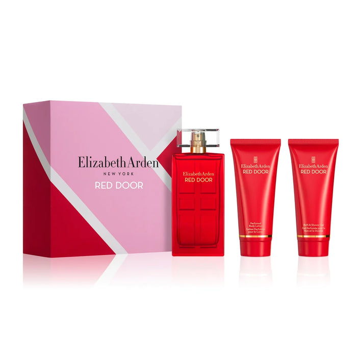 Elizabeth Arden New York Red Door 3 Piece Gift Set 100ml EDT+Shower Gel 100ml & Body Lotion 100ml