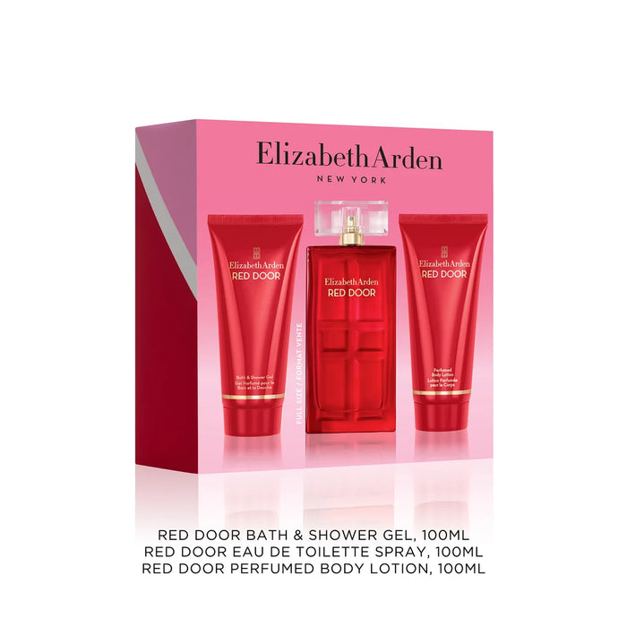 Elizabeth Arden New York Red Door 3 Piece Gift Set 100ml EDT+Shower Gel 100ml & Body Lotion 100ml