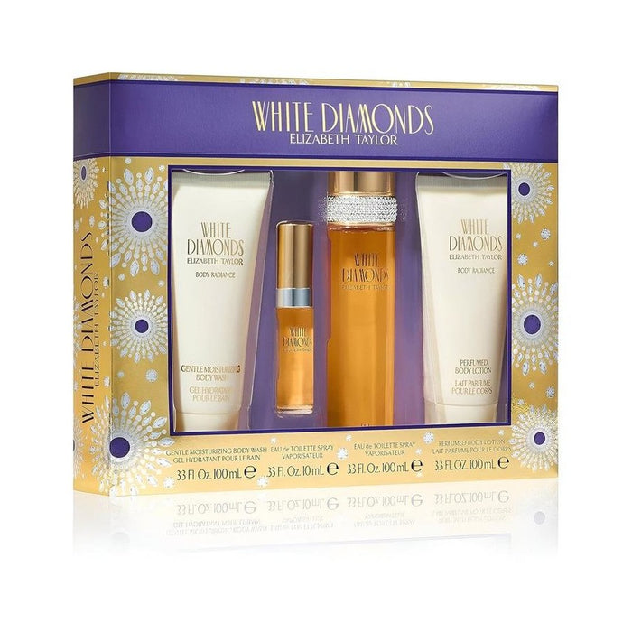 Elizabeth Taylor Diamonds EDT 100ml + EDT 10ml + Body Wash 100ml & Body Lotion 100ml 4Piece Gift Set