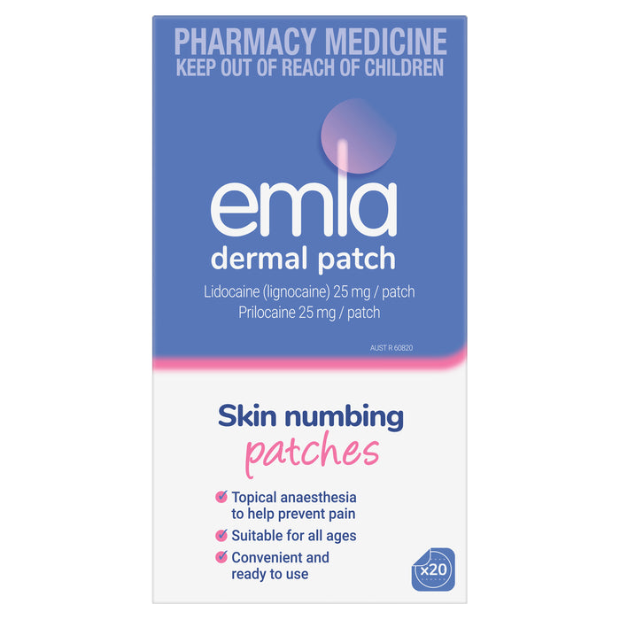 Emla 5% skin numbing patches 20 Pack