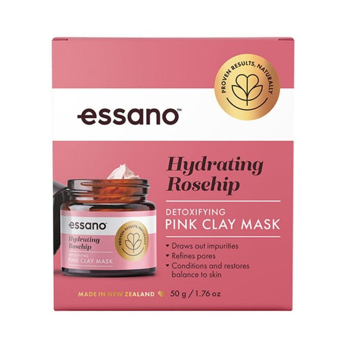 Essano Hydrating Rosehip Detoxifying Pink Clay Mask 50g