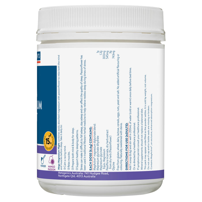 Ethical Nutrients Mega Magnesium Night Powder 272g