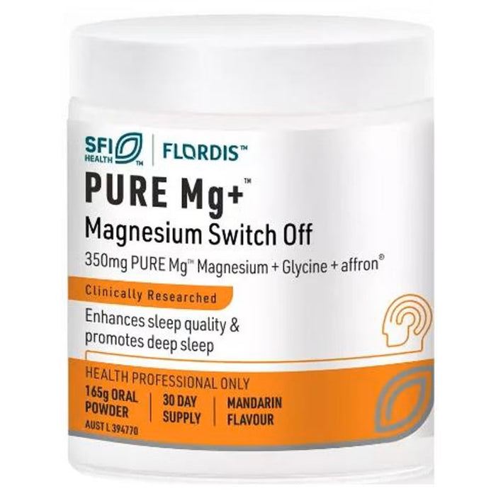 Flordis PURE Mg+™ Magnesium Switch Off supports muscle relaxation and promotes deep sleep 165g oral powder (30 day supply)