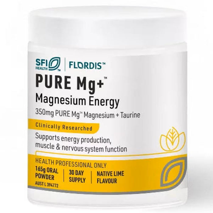 Flordis PURE Mg+™ Magnesium Energy supports energy production and healthy muscle function 165g oral powder (30 day supply)