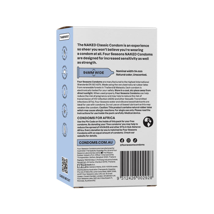 Four Seasons Naked Classic Condoms 12 Pack