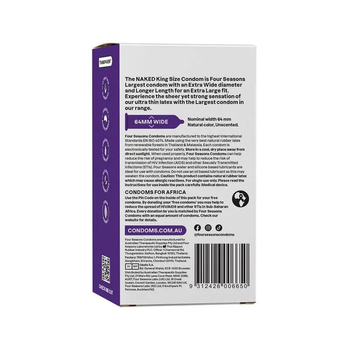 Four Seasons Naked King Size Condom 12 Pack