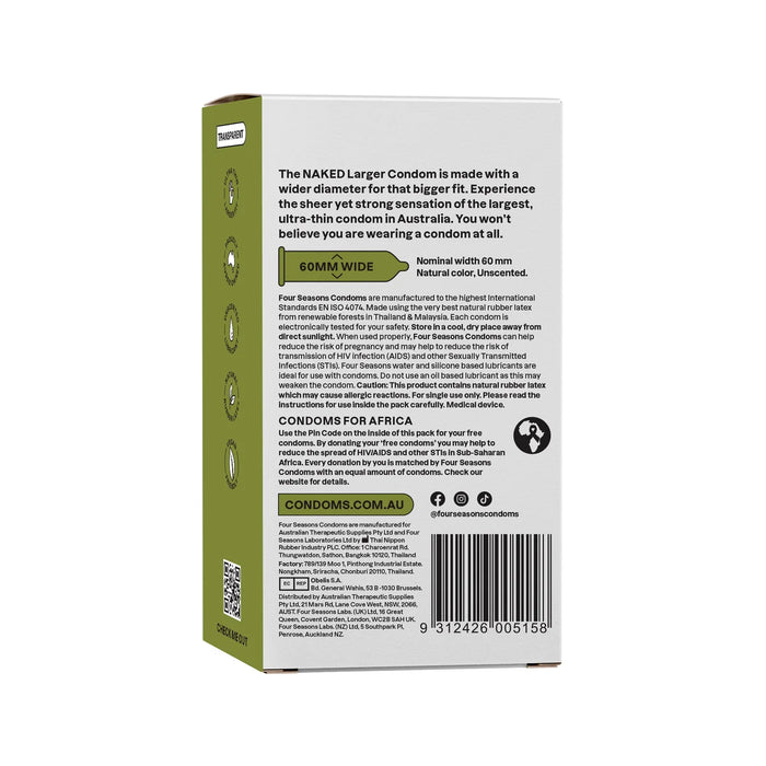 Four Seasons Naked Larger Condoms 12 Pack