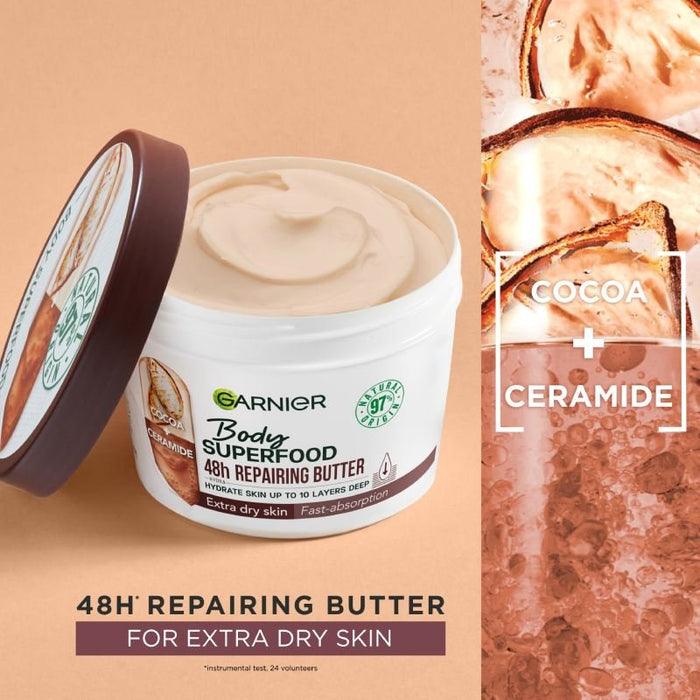 Garnier Body Superfood Cocoa & Ceramide 48 Hour Repairing Butter 380ml.