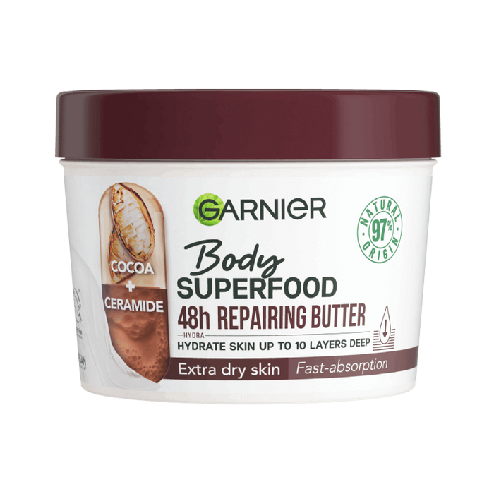 Garnier Body Superfood Cocoa & Ceramide 48 Hour Repairing Butter 380ml.