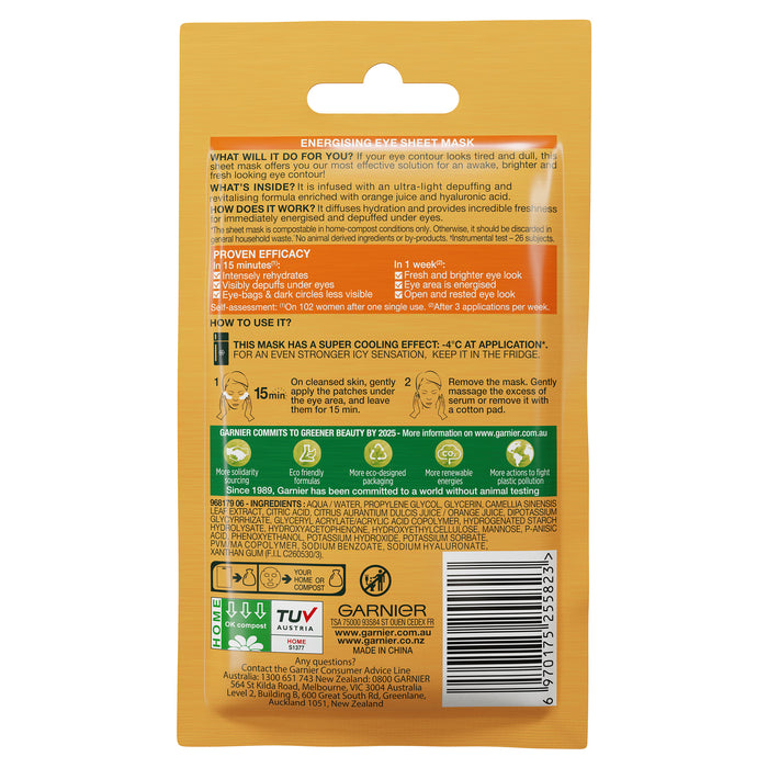 Garnier Skin Active Eye Mask Hydra Bomb Dark Circles 6G