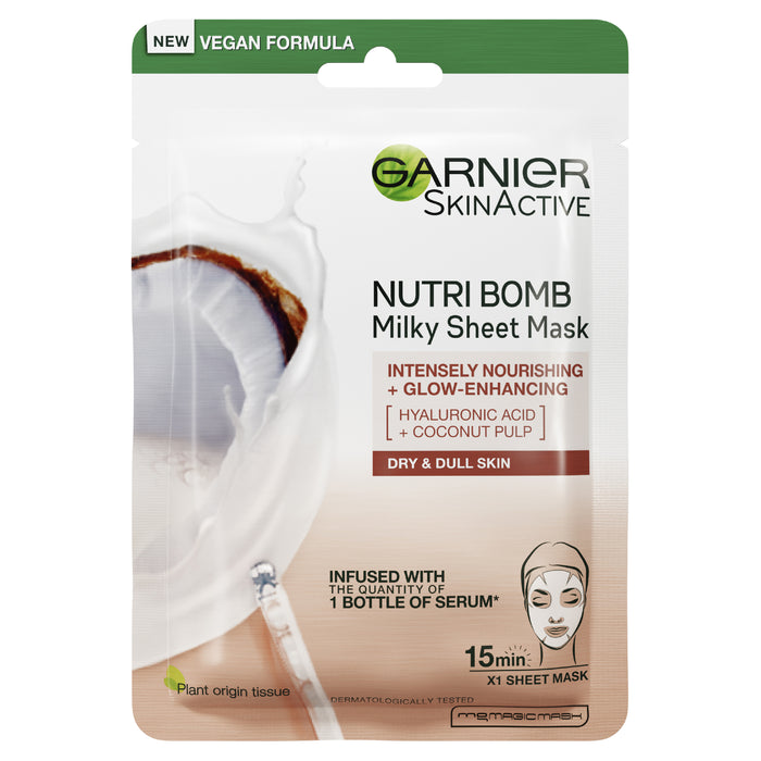 Garnier Nutri Bomb Milky Sheet Mask Hyaluronic Acid +  Coconut Milk 28g