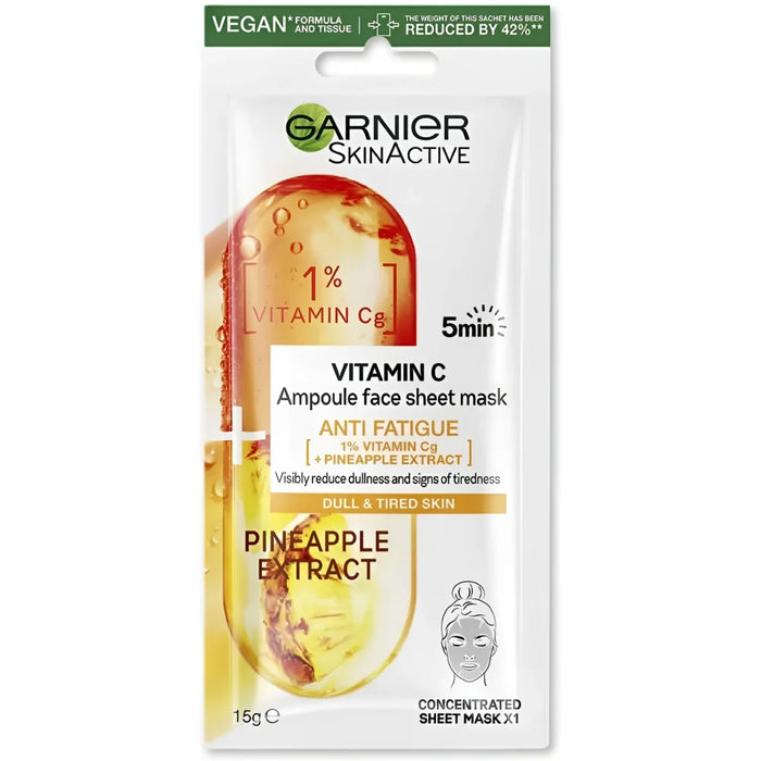 Garnier Skin Active Tissue Mask Anti Fatigue Vitamin C + Pineapple Extract 15g.