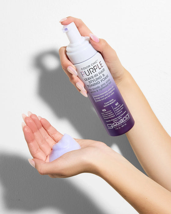 Giovanni Leave In Hair Styling & Toning Foam Color Chic Purple 207ml