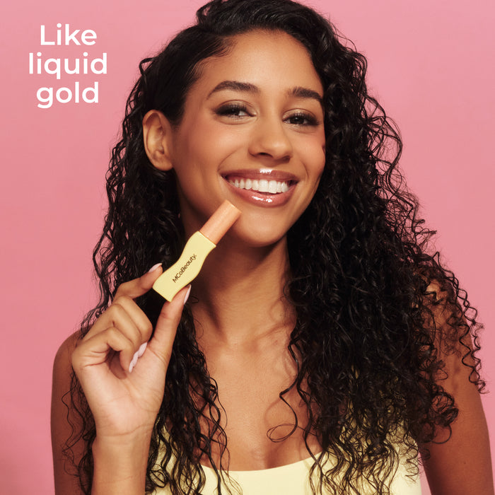 MCo Beauty Golden Glow Lip Oil Gold Shimmer