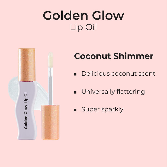 MCo Beauty Golden Glow Lip Oil Coconut Cream Shimmer