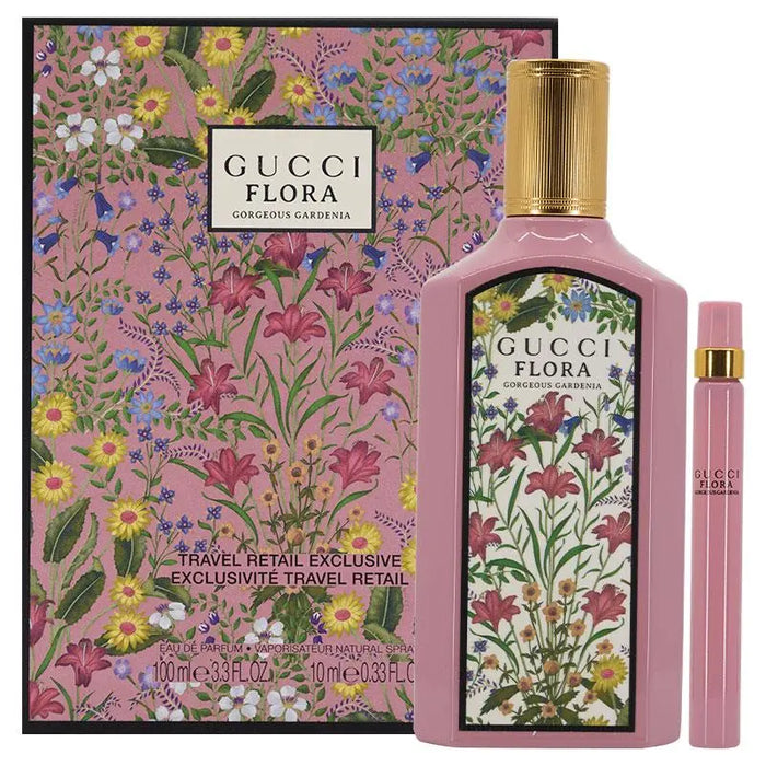 Gucci Flora Gorgeous Gardenia Gift Set - 100ml EDP + 10ml EDP Travel Spray