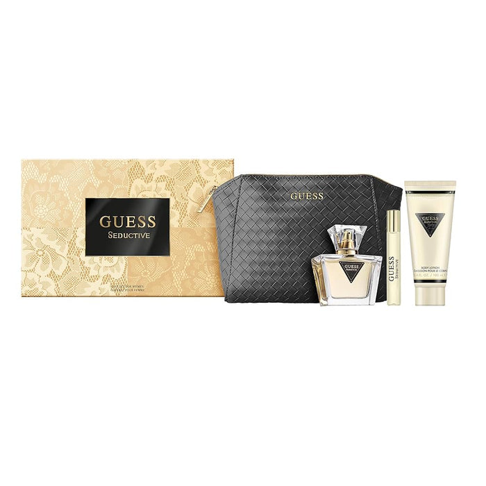 Guess Seductive Women 4 Piece 75ml Edp + 100ML Body Lotion + 15ml Travel Spray + Pouch