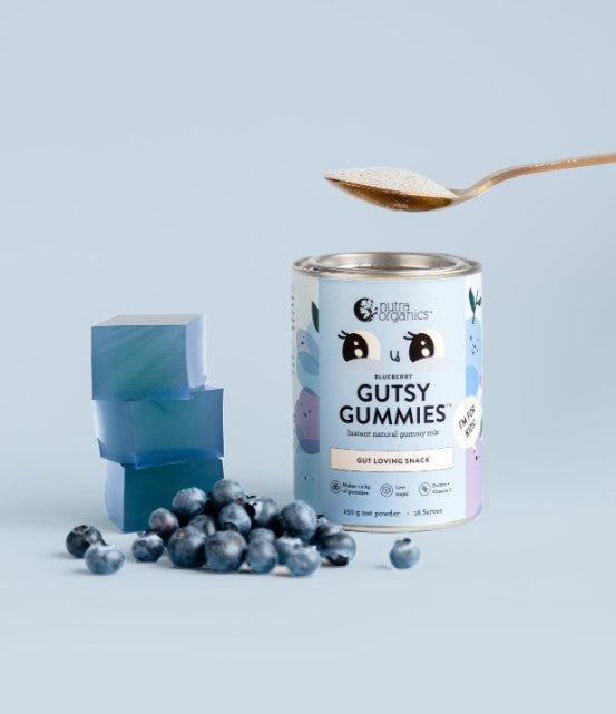 Nutra Organics Kids Gutsy Gummies Powder Blueberry 150g