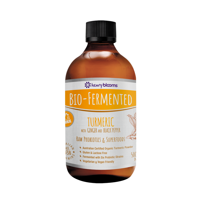 Henry Blooms Bio Fermented Turmeric With Ginger And Black Pepper 500ml.