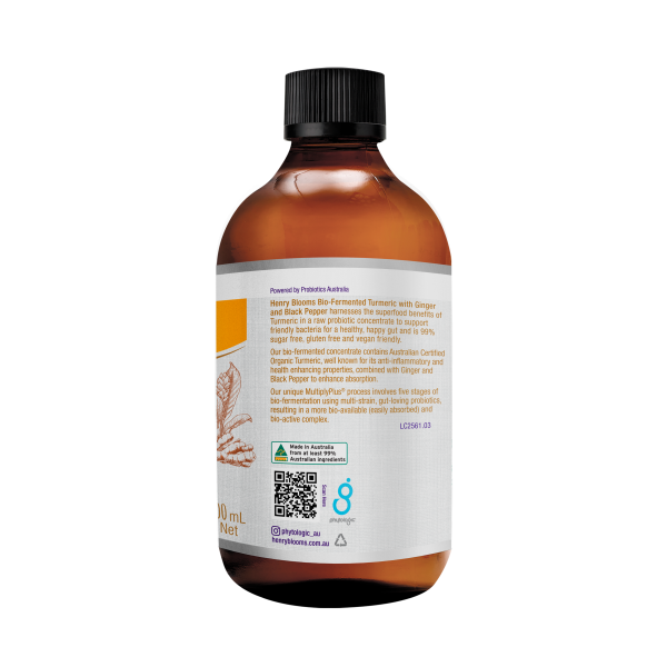 Henry Blooms Bio Fermented Turmeric With Ginger And Black Pepper 500ml.