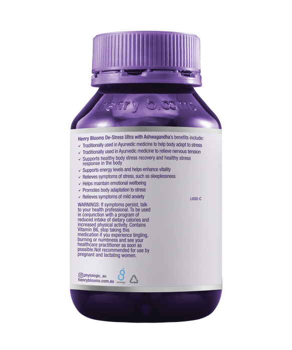 Henry Blooms De-Stress Ultra 60 Capsules.