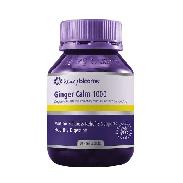 Henry Blooms GingerCalm 1000mg 60 Capsules.