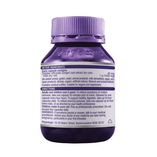 Henry Blooms GingerCalm 1000mg 60 Capsules.