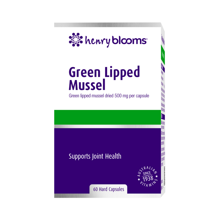 Henry Blooms Green Lipped Mussel 500mg 60 Capsules.