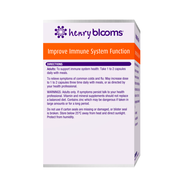 Henry Blooms Immune Forte + 60 Capsules.