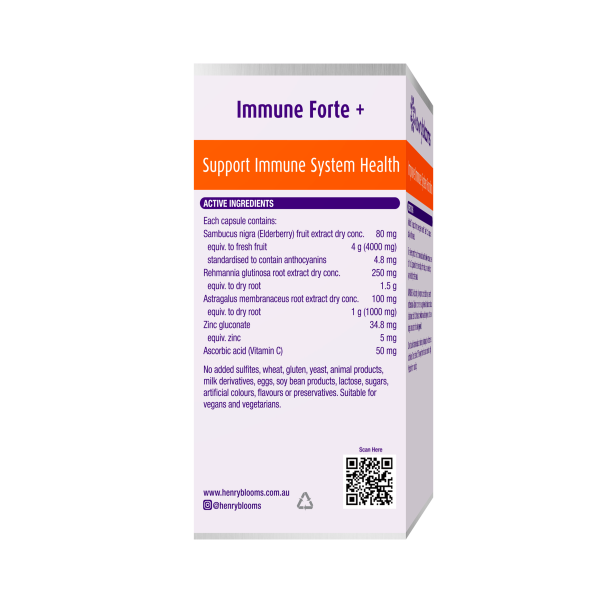 Henry Blooms Immune Forte + 60 Capsules.