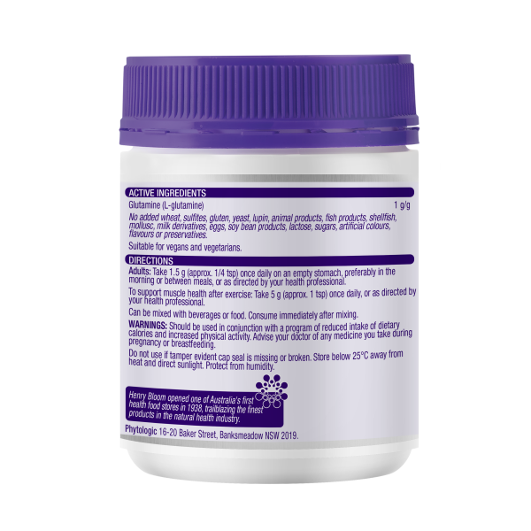 Henry Blooms L-Glutamine 300g Powder.