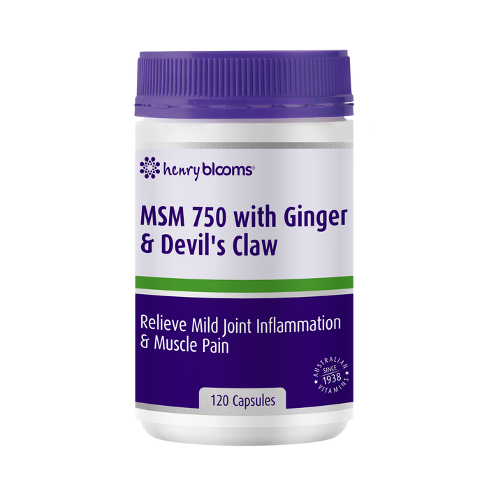 Henry Blooms MSM, Ginger & Devils Claw 120 Capsules.
