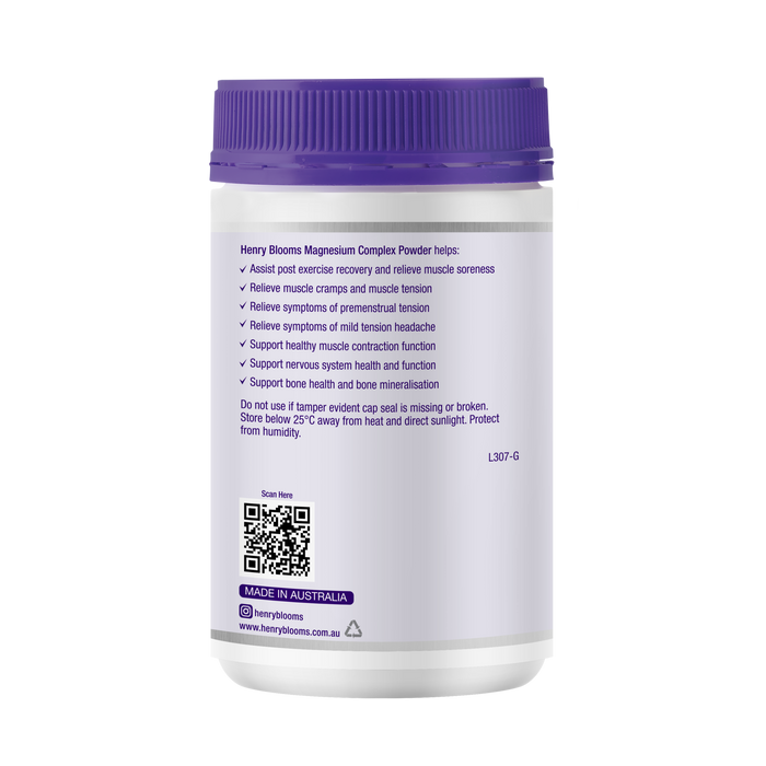 Henry Blooms Magnesium Complex 200g Powder.
