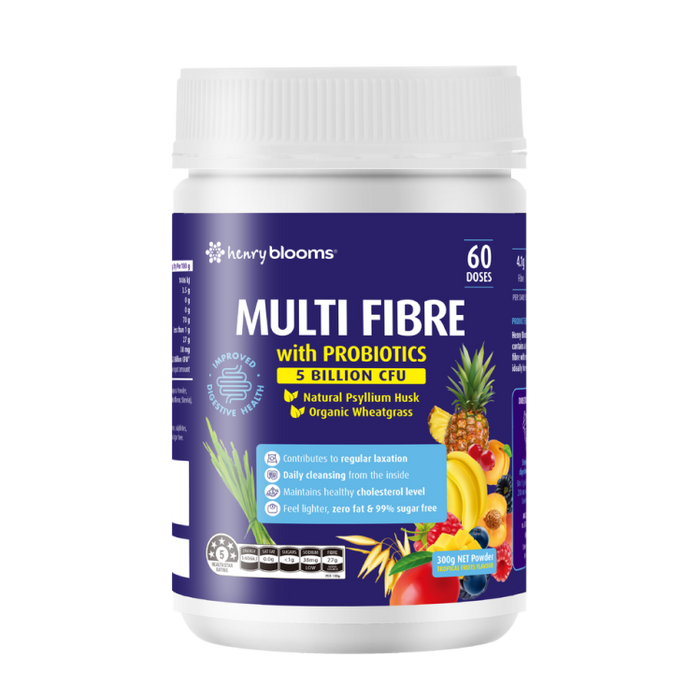 Henry Blooms Multi-Fibre With Probiotics Tropical Flavour 300g.