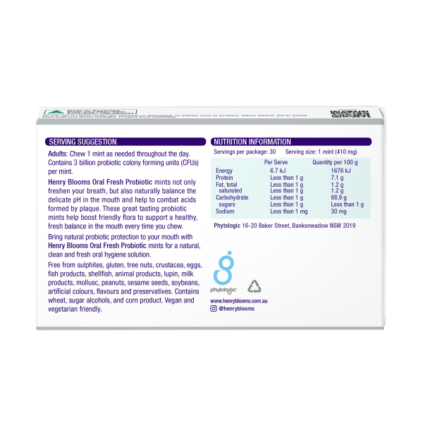 Henry Blooms Oral Fresh Probiotic 30.