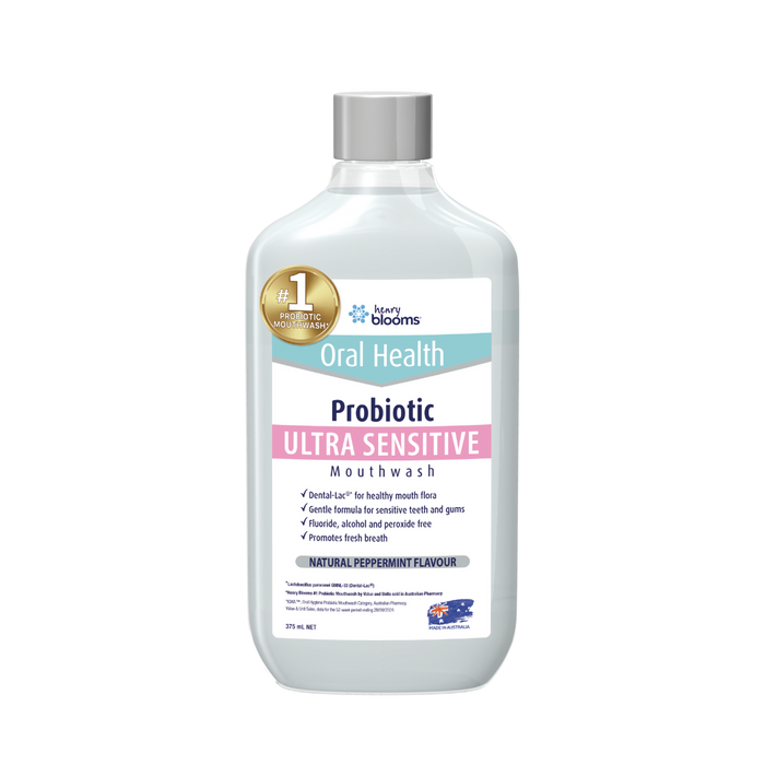Henry Blooms Probiotic Ultrasensitive Mouthwash 375ml.