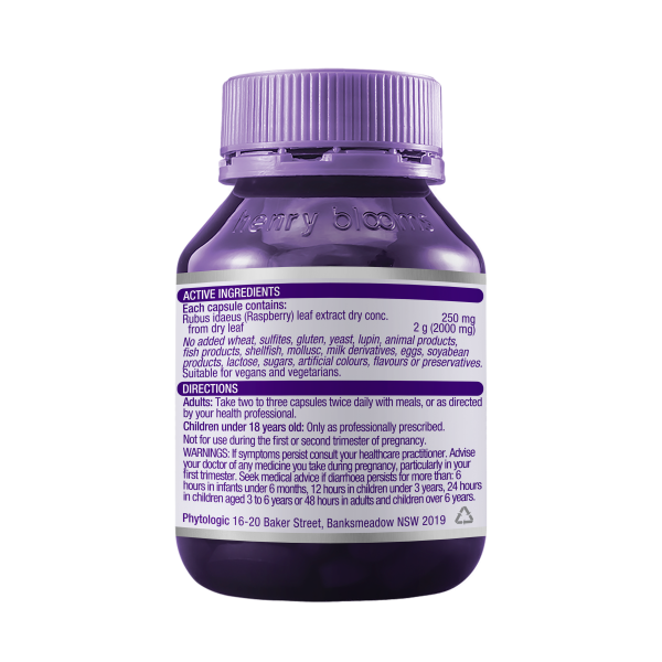 Henry Blooms Raspberry Leaf 2000mg 60 Capsules.