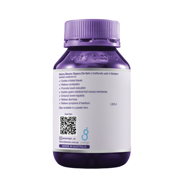 Henry Blooms Slippery Elm 375mg 120 Capsules.