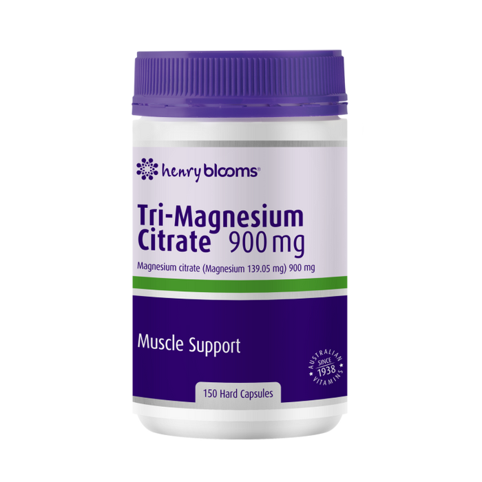 Henry Blooms Tri-Magnesium Citrate 900mg 150 Capsules.