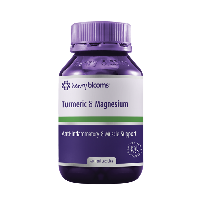 Henry Blooms Turmeric & Magnesium 60 Capsules.
